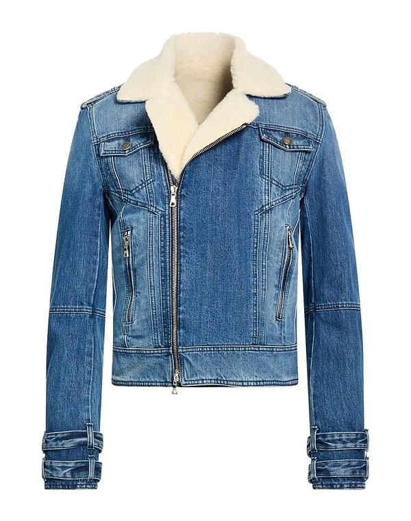バルマン メンズ アウター ジャケット・ブルゾン デニムブルゾン BALMAIN Blue ブルー