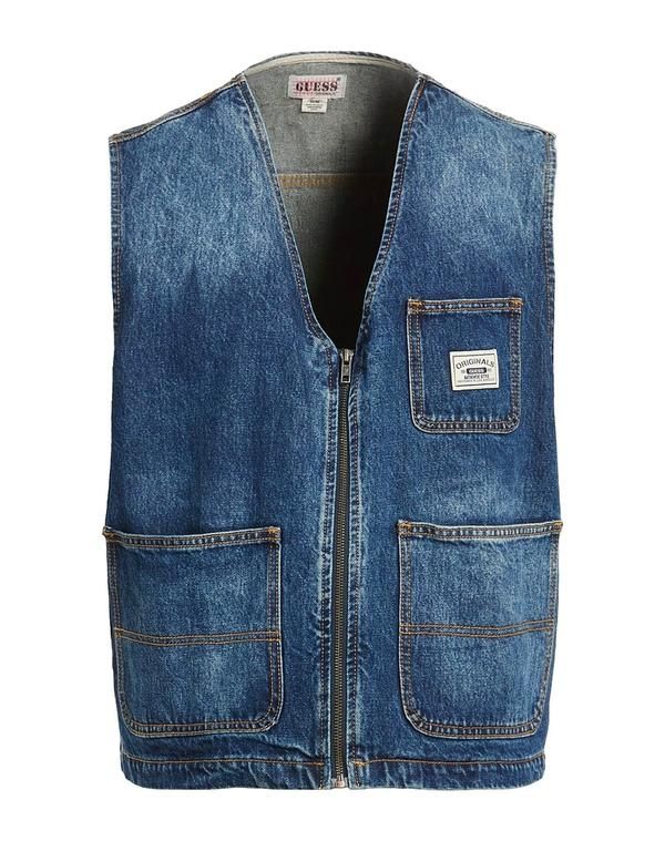 ゲス メンズ アウター ジャケット・ブルゾン デニムブルゾン GUESS Blue ブルー
