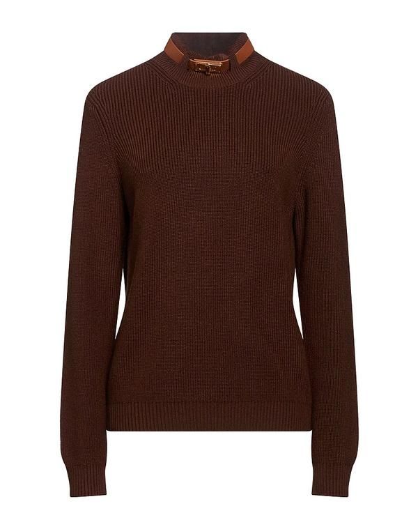 エリザベッタフランキ レディース アウター ニット・セータートルネック ELISABETTA FRANCHI Brown ブラウン