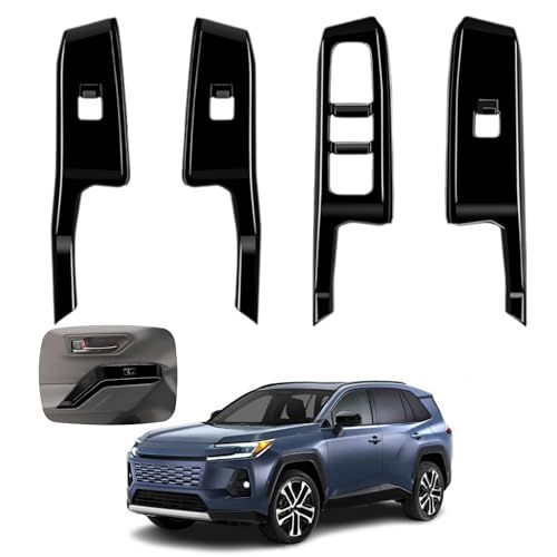 N★新型 RAV4 60系 ラブ4 に適合 アクセサリー カスタムパーツ サイドドアパワーウィンドウスイッチパネル ラブフォー 専用 内装 パーツ (ブラック)
