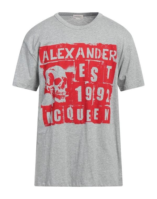 マックイーン メンズ トップス Tシャツ MCQUEEN Gray グレー
