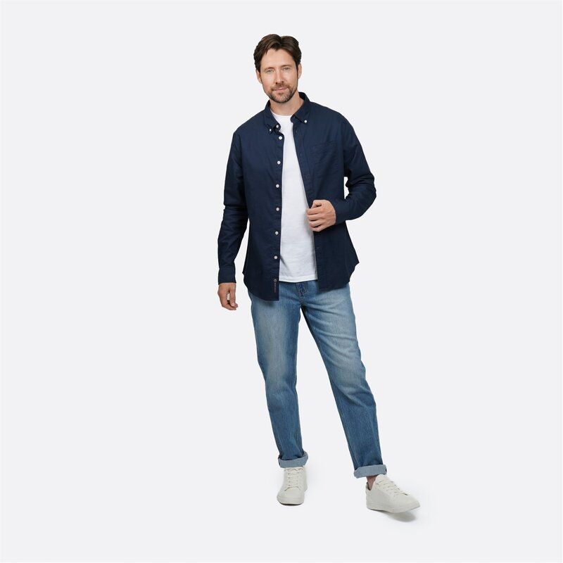 ハウィック メンズ トップス シャツ オックスフォード Howick Long Sleeve Oxford Shirt Navy ネイビー