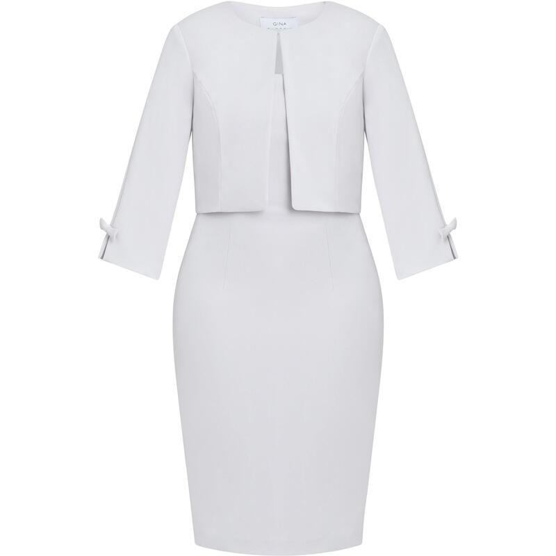 ジーナバッコーニ レディース トップス ワンピース クレープ ジャケット Gina Bacconi Corinne Crepe Dress And Jacket Silver Mist シルバー