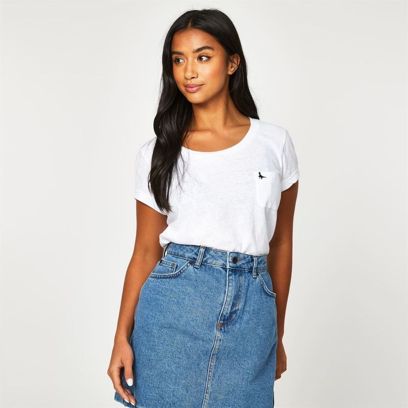ジャック ウィルス レディース アンダーウェア ナイトウェア Tシャツ Jack Wills Fullford Pocket TShirt White ホワイト