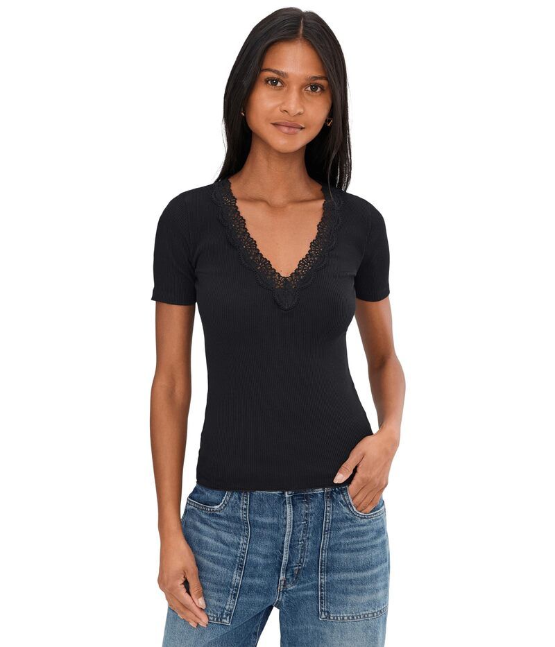 メイドウェル レディース トップス シャツ Vネック レース MadewellaceTrim VNeck Top Jet Black ブラック 14,045円