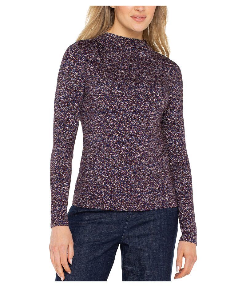 リヴァプール ロサンゼルス レディース トップス シャツ モックネック プチ ニット Liverpool Los Angeles Petite Long Sleeve Mock Neck Knit T