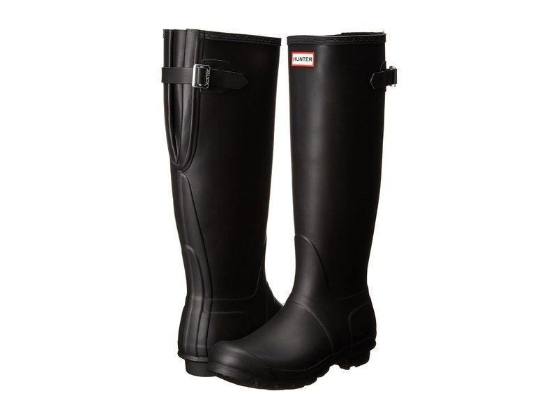 ハンター レディース シューズ ブーツ・レインブーツ Hunter Original Back Adjustable Black ブラック