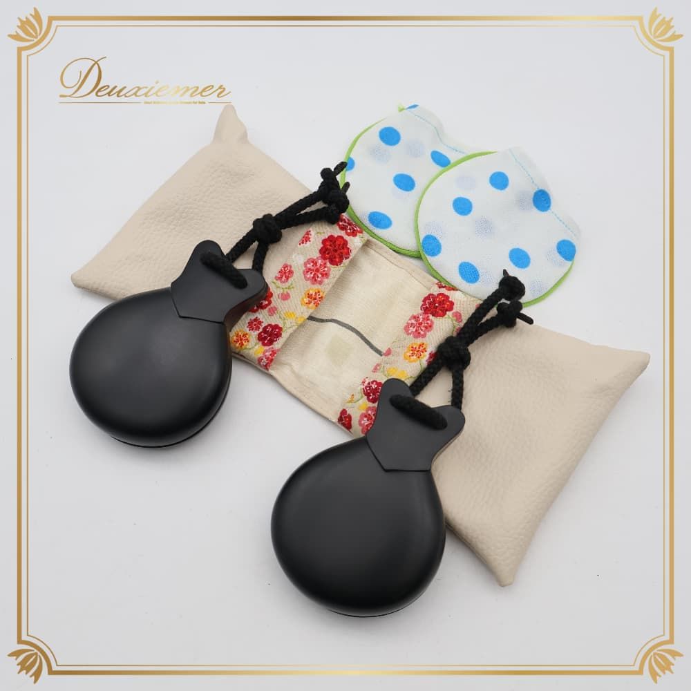 フラメンコ 小物 CASTANUELAS DEL SUR パリージョ カスタネット ブラック系 楽器 小物 ペア 両手 黒 赤 ケース ケース付き 花柄 練習 レッスン ステージ イベント 艶 光沢 無地 シンプル おしゃれ レッド系