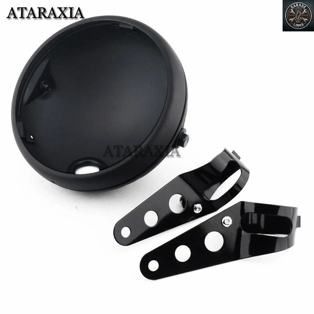 7インチ 7インチ オートバイ用ヘッドライトカバー LEDヘッドライトハウジングマウントブラケット 35-43mm バケットシェルライトハウス