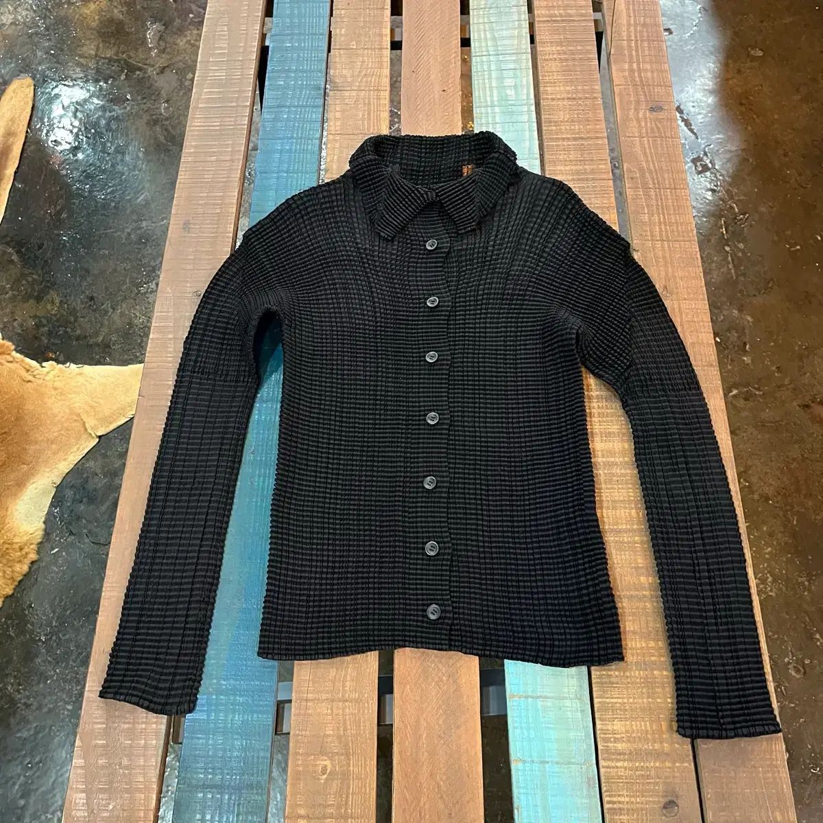 00s イッセイミヤケ プリーツ ブラック カーディガン ISSEY MIYAKE 日本 ヴィンテージ