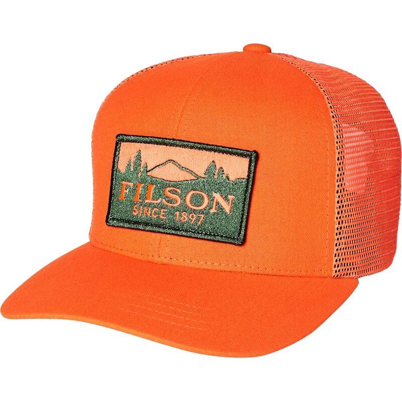 FILSON トラッカーキャップ ブラック オレンジ フィルソン メンズ アクセサリー 帽子 メッシュ キャップ Filson