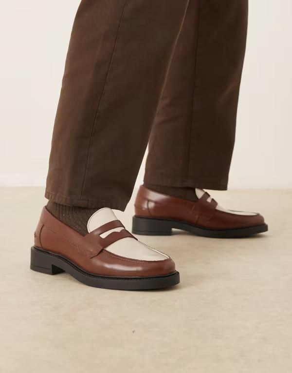ノーク メンズ シューズ スリッポン・ローファー レザー NOAK made in Portugal penny loafers in tand cream leather TAN POLIDO AN