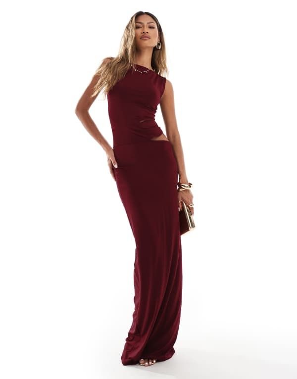 エイソス レディース トップス ワンピース カットアウト マキシワンピース ノースリーブ マキシ ASOS DESIGN sleeveless cut out waist maxi dress in