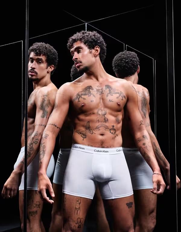 カルバンクライン メンズ アンダーウェア ブリーフパンツ コットン Calvin Klein Icon Cotton Stretch 3 pack boxer briefs in triple WHI