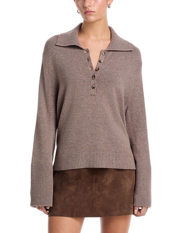 525 アメリカ レディース アウター ニット・セーター ポロシャツ 525 America 525 Luca Bell Sleeve Polo Sweater Bracken Heather ヘザー