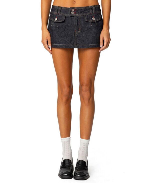 アディクテッド レディース ボトムスカート ミニ デニム Edikted Rae Denimini Skort Dark Blue ブルー 16,485円