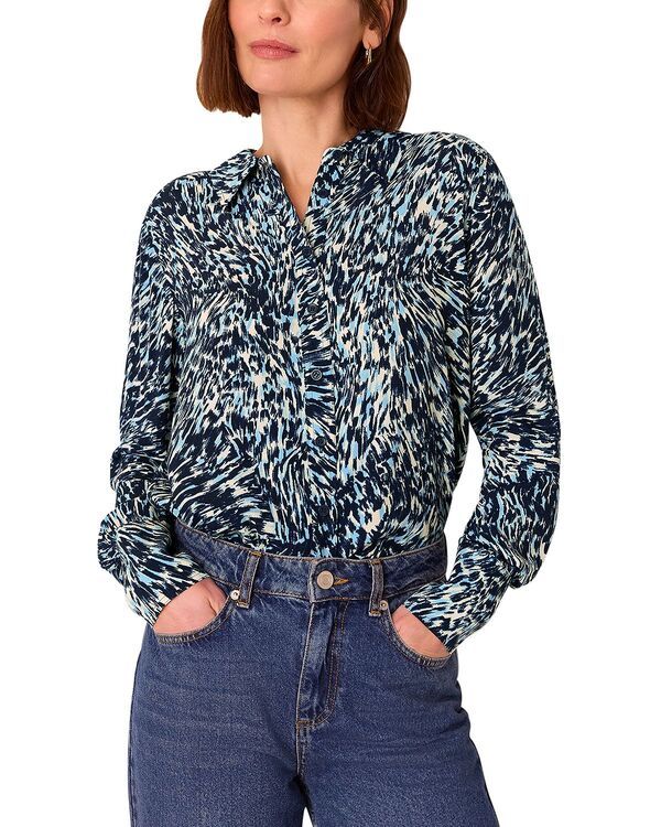 ホイッスルズ レディース トップス シャツ プリント Whistles Leopard Swirl Print Shirt BlueMulti ブルー 16,906円