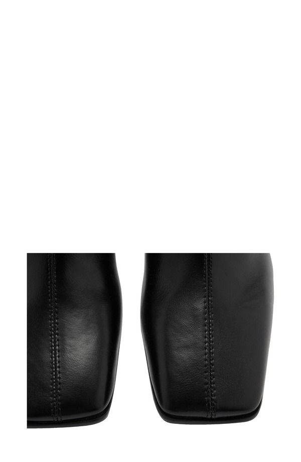マンゴ レディース シューズ ブーツ・レインブーツ ヒール MANGO Block Heel Bootie Black ブラック
