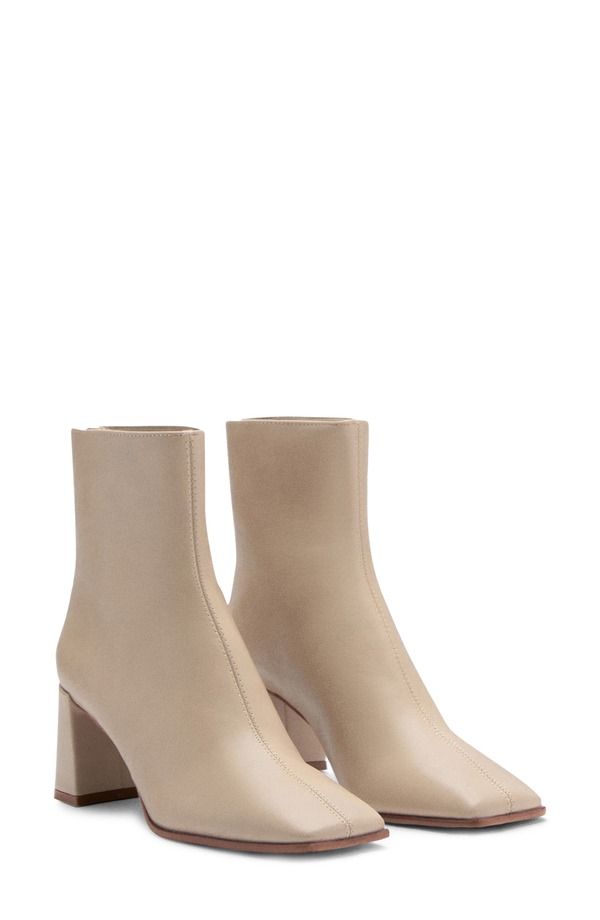 マンゴ レディース シューズ ブーツ・レインブーツ ヒール MANGO Block Heel Bootiecru エクリュ