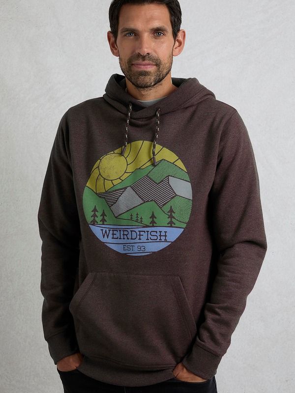 ウィアードフィッシュ メンズ アウター パーカー・スウェット グラフィック Weird Fish Bryant Graphic Popover Hoodie Mulled Wine ワイン 13,306円