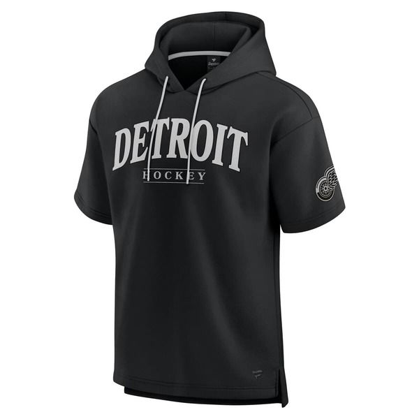 ファナティクス メンズ アウター パーカー・スウェット Mens Fanatics Black Detroit Red Wings Elements Ready Short Sleeve Pullov
