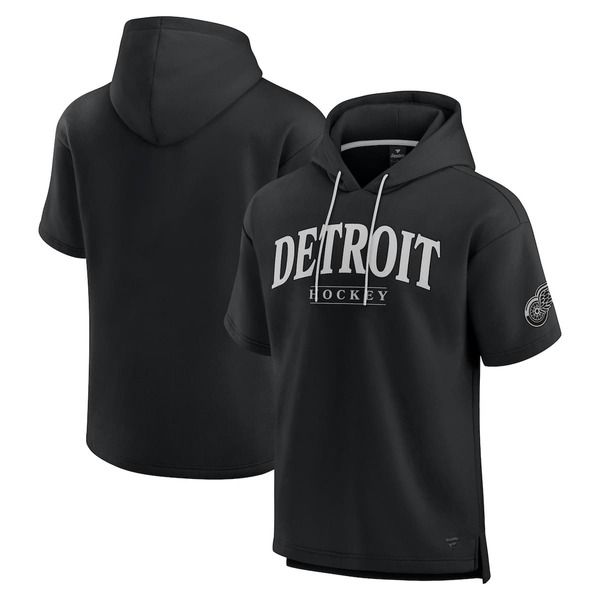 ファナティクス メンズ アウター パーカー・スウェット Mens Fanatics Black Detroit Red Wings Elements Ready Short Sleeve Pullovトレーナー・スウェット