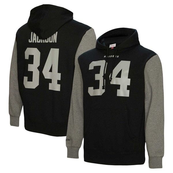 ミッチェルネス メンズ アウター パーカー・スウェット Mens Mitchell Ness Bo Jackson Black Las Vegas Raiders Retired Player Nam