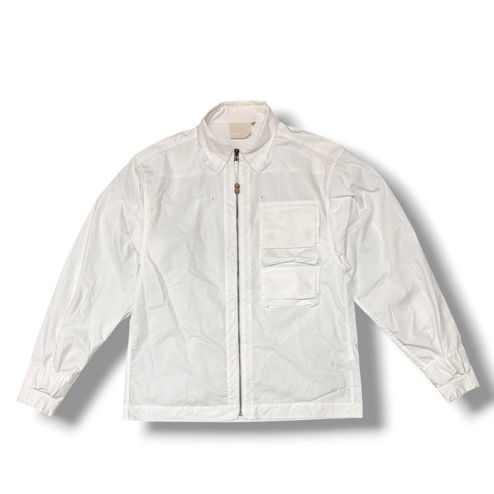 JIAN YE 26SS FANG SHIRT ファングシャツ ジップシャツジャケット ジェンイェ JI-26SS-SH01 ホワイト M （20313M）