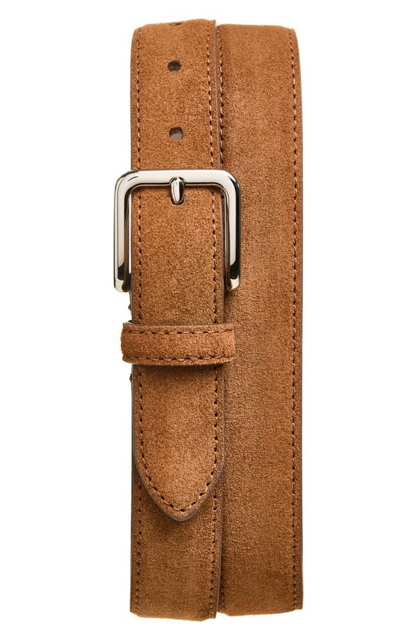 ヴィンス メンズ アクセサリー ベルト スエード Vince Alex Stitched Suede Belt Saddle