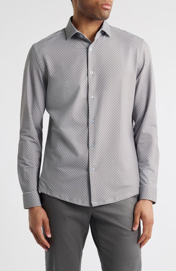ストーンローズ メンズ トップス シャツ プリント Stone Rose Trim Fitechno Stretch Diamond Geo Print Performance ButtonUp Sh 32,370円