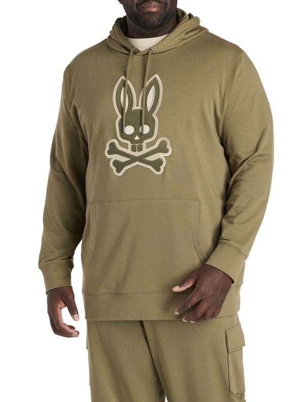 サイコバニー メンズ アウター パーカー・スウェットール Psycho Bunny Big Tall Ryder Pullover Hoodie Dusky Green グリーン