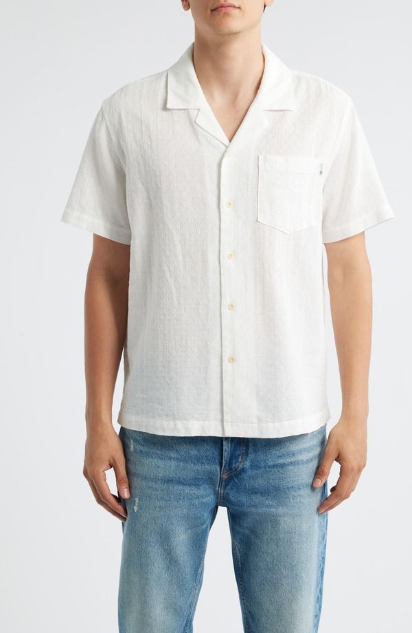 エージー メンズ トップス シャツ コットン リネン AG Foster Cotton Linen Blend Camp Shirt White ホワイト 36,270円