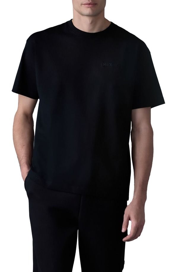 マッカージュ メンズ アウター ジャケット・ブルゾン Tシャツ コットン ロゴ Mackage TEER Silicone Logorganicotton TShirt Black ブラック 38,870円