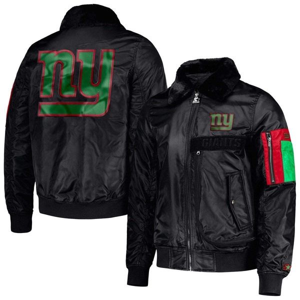 スターター メンズ アウター ジャケット・ブルゾン サテン Menstarter x Ty Mopkins Black New York Giants Black History Month Sati 40,820円