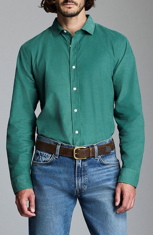 ビリーレイド メンズ トップス シャツ コーデュロイ Billy Reid Cedar Corduroy ButtonUp Shirt Dark Forest フォレスト