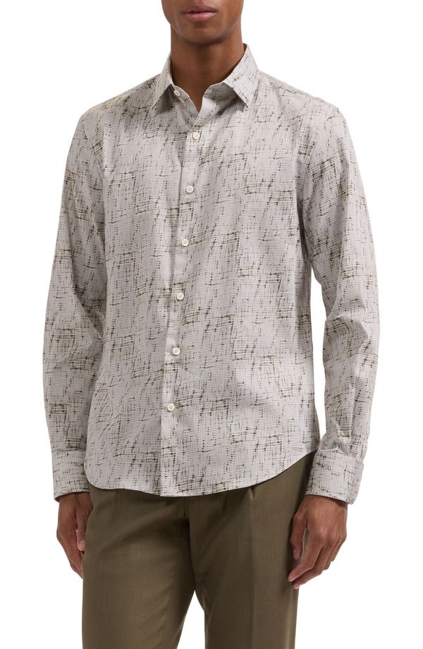 ブガッチ メンズ トップス シャツ プリント コットン Bugatchi Julian Shaped Fit Abstract Geo Print Stretch Cotton ButtonUp Sh