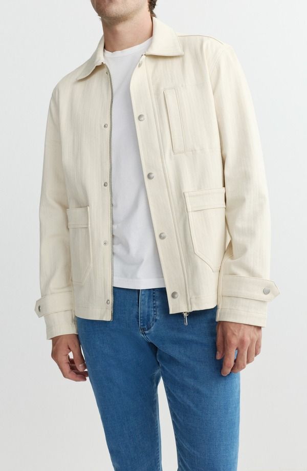 ディーエル 1961 メンズ アウター ジャケット・ブルゾン シャツ コットン DL1961 Sean Cotton Stretcherringbone Shirt Jacket Ecru Herri 44,070円
