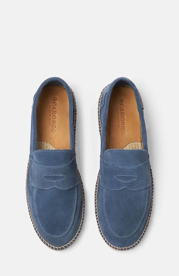 スカロッソ メンズ シューズ スリッポン・ローファー SCAROSSO Diego Espadrillesteel Grey Suede グレー