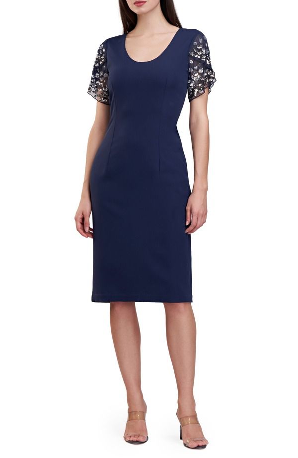 ジェイエスコレクションズ レディース トップス ワンピース JS Collections Jessie Bead Embellished Cocktail Dress Deep Navy ネイビー