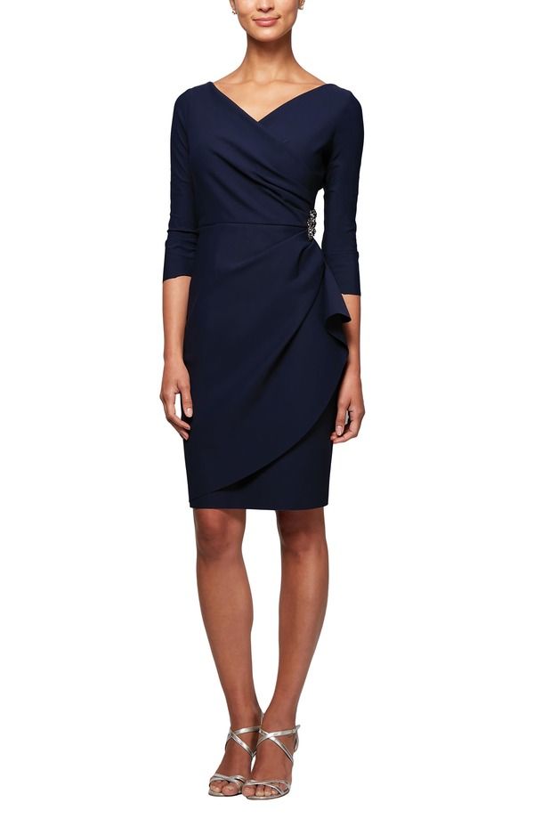 アレックスイブニングス レディース トップス ワンピース ギャザー Alex Evenings Contour Collection Embellished Ruched Sheath Cocktai 26,520円
