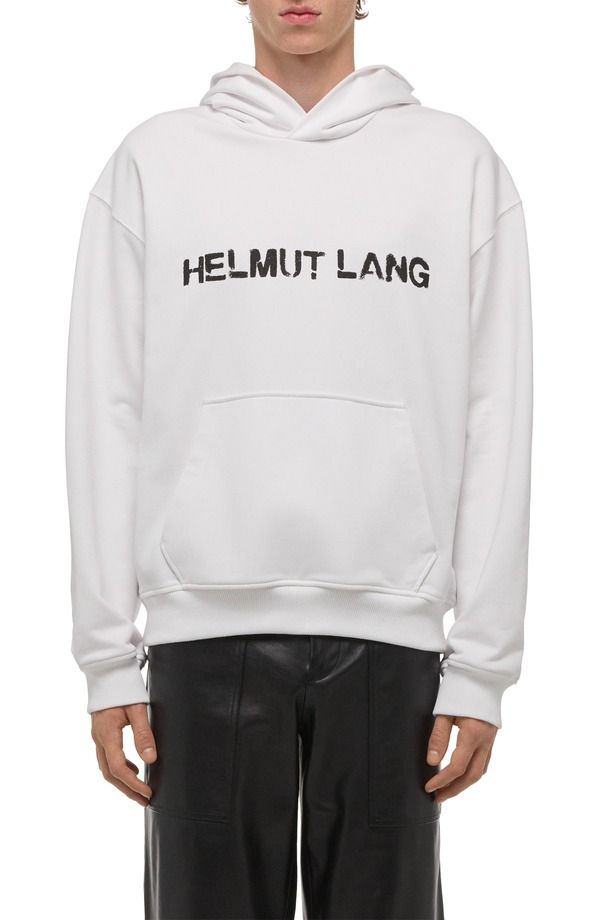 ヘルムート ラング メンズ アウター パーカー・スウェット ロゴ グラフィック Helmut Lang Stencilogo Graphic Hoodie White ホワイト