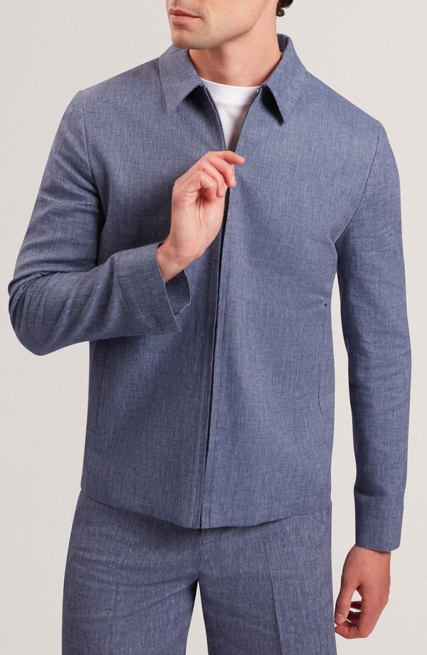 テッドベーカー メンズ アウター ジャケット・ブルゾン コットン リネン Ted Baker Ashley Linen Cotton Jacket Navy ネイビー