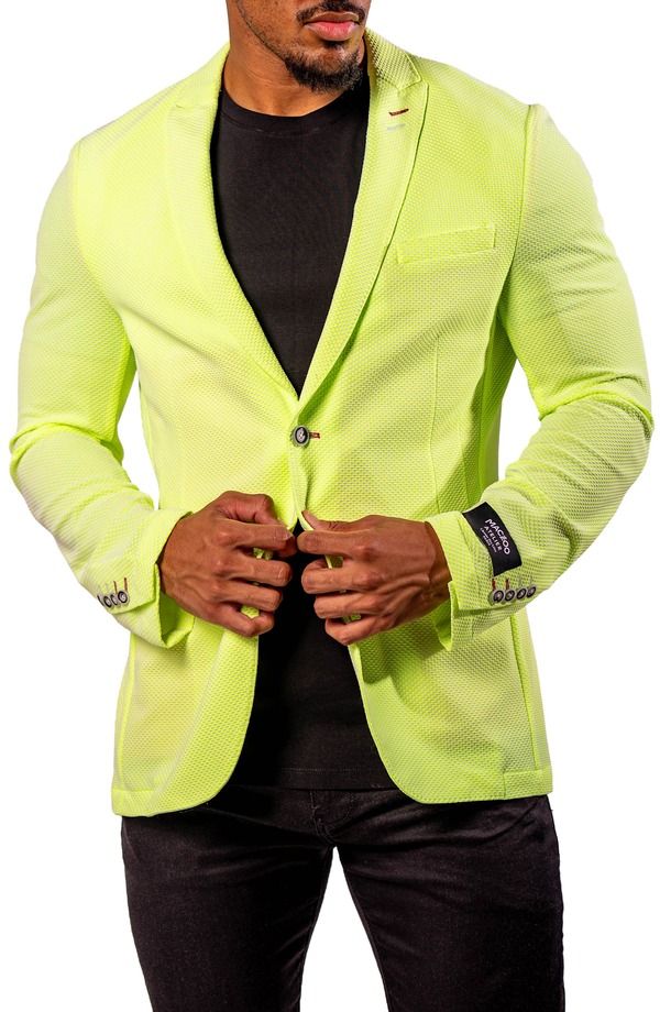 マセオ メンズ アウター ジャケット・ブルゾン ブレザー ニット Maceoo Neon Unconstructed Knit Blazer Green グリーン 42,770円