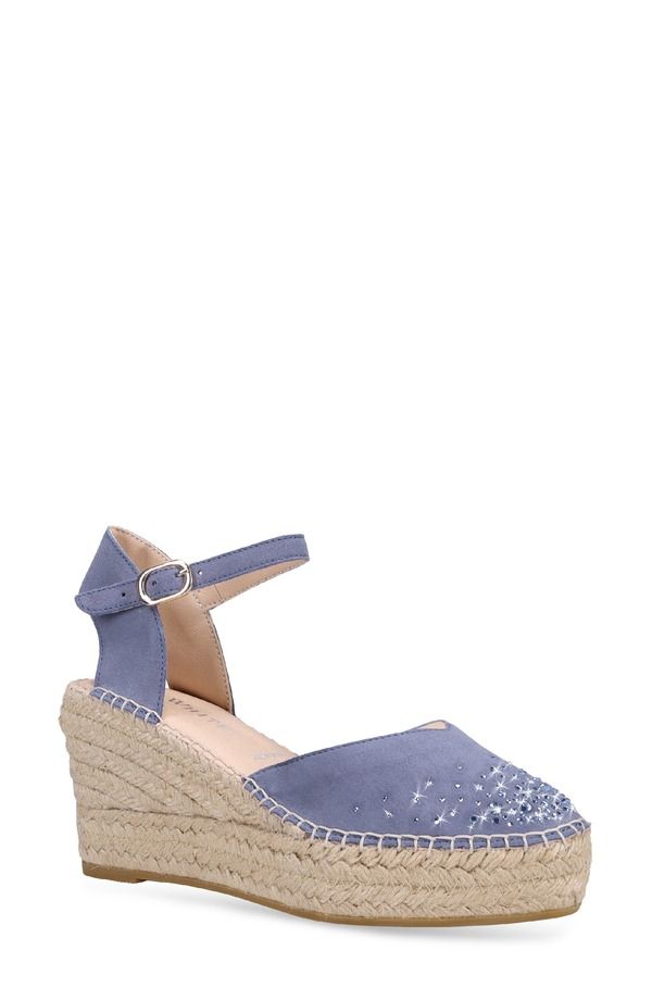 ロンホワイト レディース シューズ ヒール サンダル Ron White Breeza Wedge Sandal Denim デニム