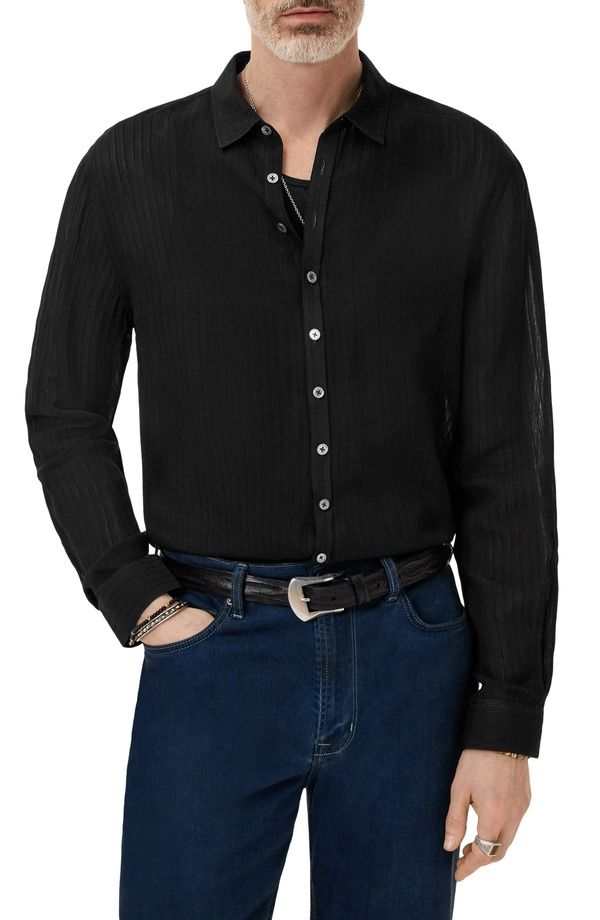 ジョンバルベイトス メンズ トップス シャツ John Varvatos Bucks ButtonUp Shirt Black ブラック