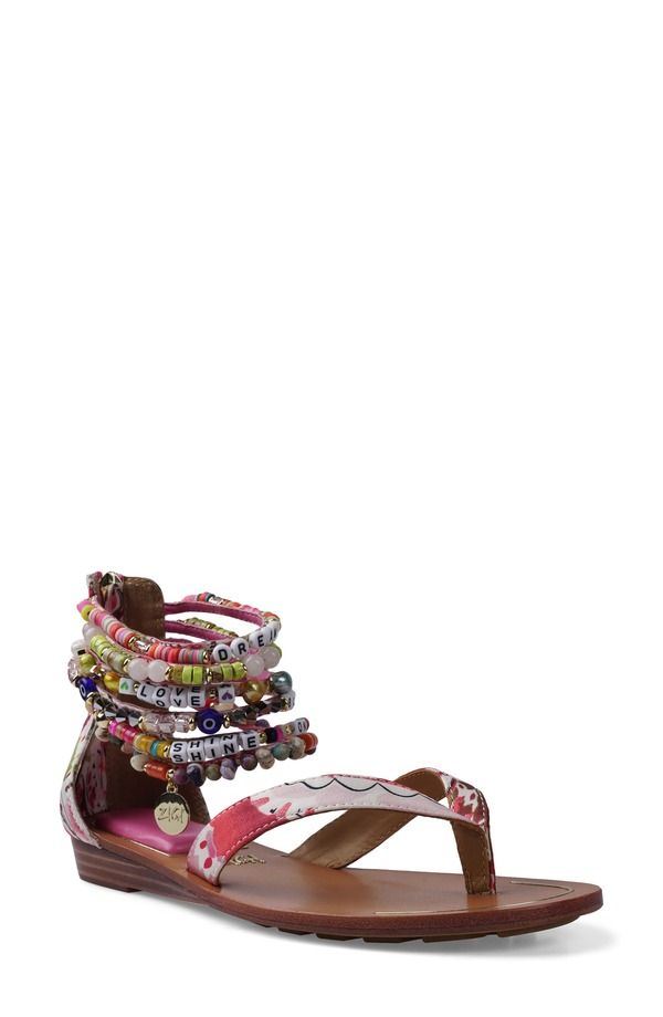 ジジ レディース シューズ サンダル アンクル ZIGI Farina Beaded Ankle Cuff Sandal Red Multi レッド