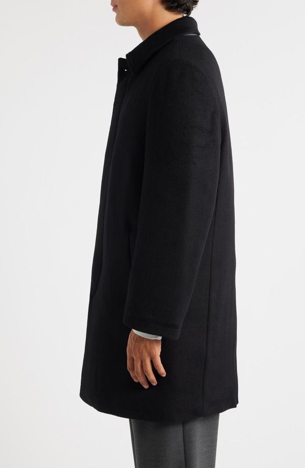 ハート シャフナー マルクス メンズ アウター ジャケット・ブルゾン ウール コート Hart Schaffner Marx Melville Wool Blend Longline Coat Bla