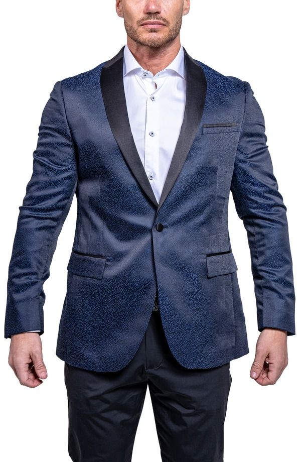 マセオ メンズ アウター ジャケット・ブルゾン サテン Maceoo Teslascension2166 Blue Satin Jacquardinner Jacket Blue ブルー