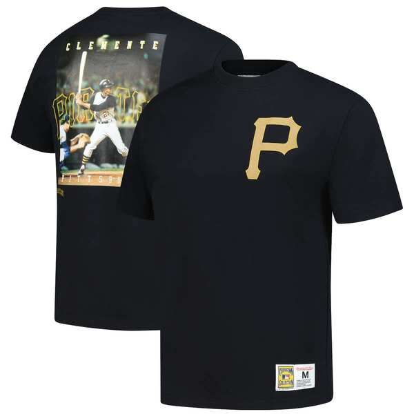 ミッチェルネス メンズ トップス Tシャツ ヴィンテージ ロゴ Mens Mitchell Ness Roberto Clemente Black Pittsburgh Pirates Legends 16,110円