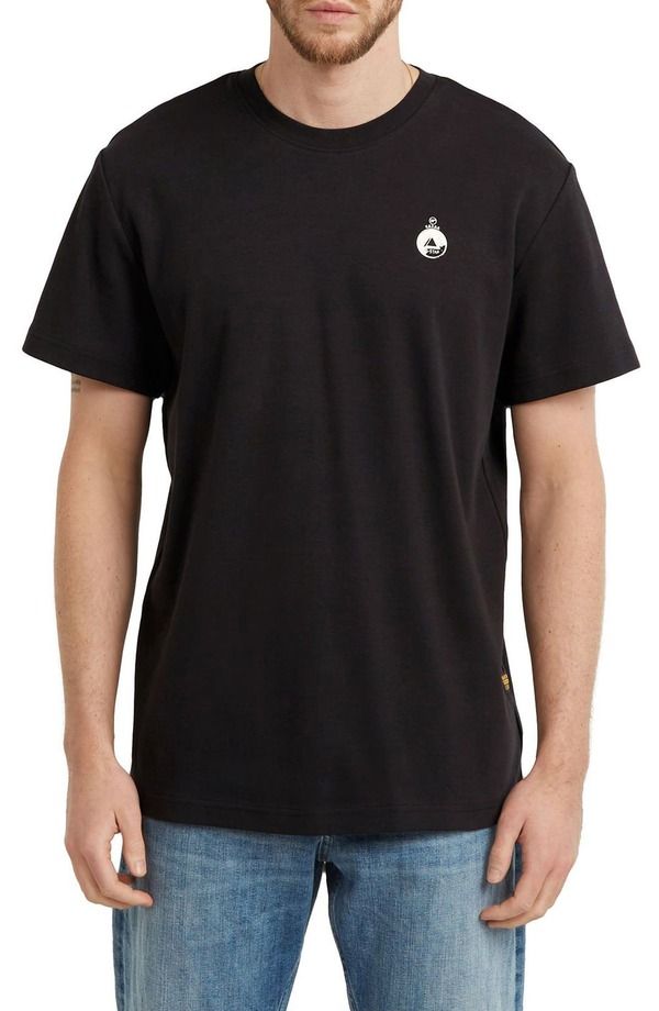 ジースター メンズ トップス Tシャツ コットン グラフィック GSTAR Trims Back Organicotton Graphic TShirt Dark Black ブラック